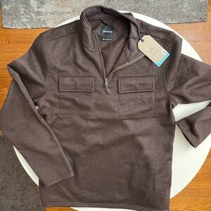 PrAna Men’s Brookland 1/4 Zip Sweater Pumpernickel Brown Size Large New